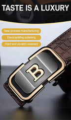 Men's Leather Automatic Buckle Belt _BUY 1 GET 1 FREE (Black & Brown)