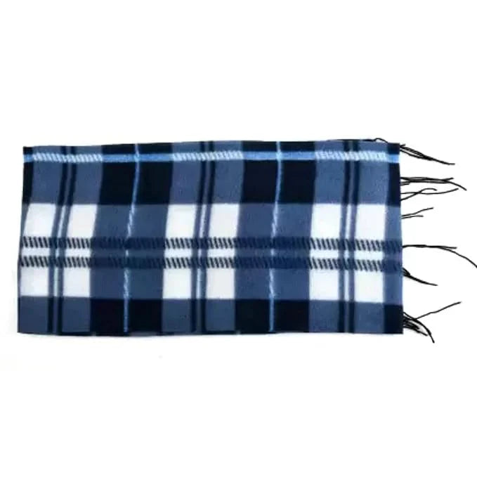 Assorted Unisex Check Brown Fleece Muffler Cum Scarf