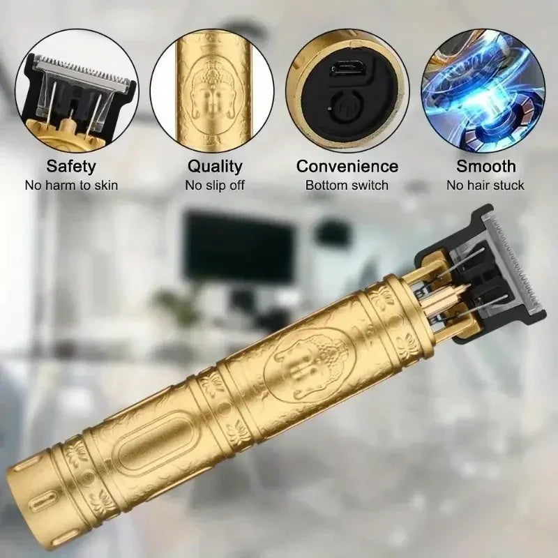 Unisex Precision Hair Trimmer with Adjustable Close-Cut Blades