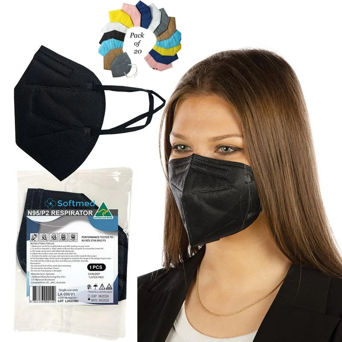 Pack of 10 N95 Masks Anti Pollution Washable Usable Layered