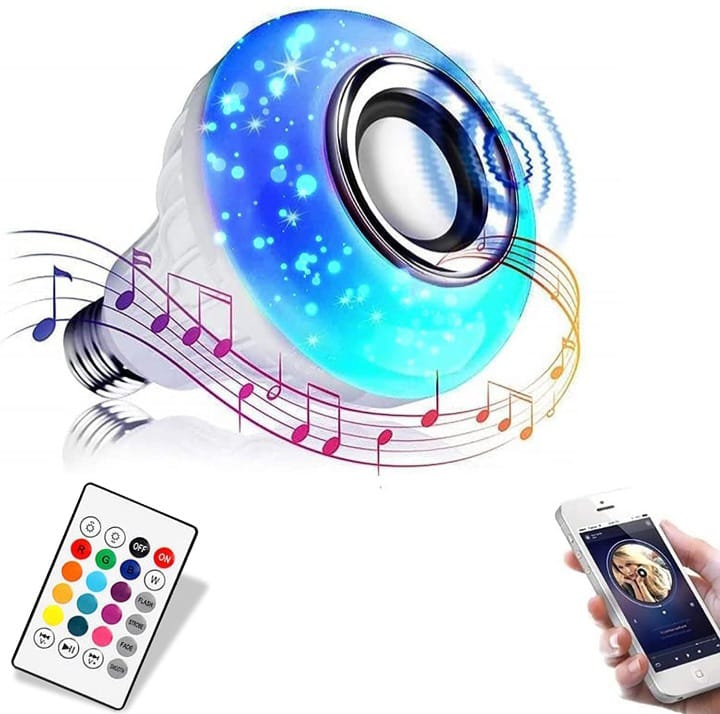 Colour Changing LED Bulb with Bluetooth Speaker & Remote