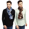 Assorted Unisex Check Brown Fleece Muffler Cum Scarf