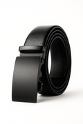 Premium Black Leather Belt for Men |Auto-Lock Buckle |  Adjustable & Durable Design | Formal – Casual Wear_Single