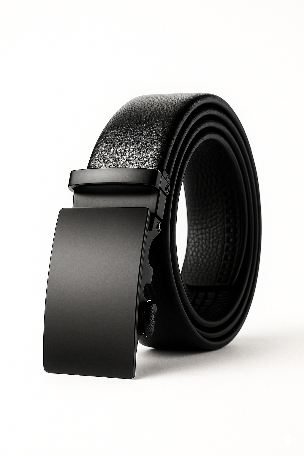 Premium Black Leather Belt for Men |Auto-Lock Buckle |  Adjustable & Durable Design | Formal – Casual Wear_Single