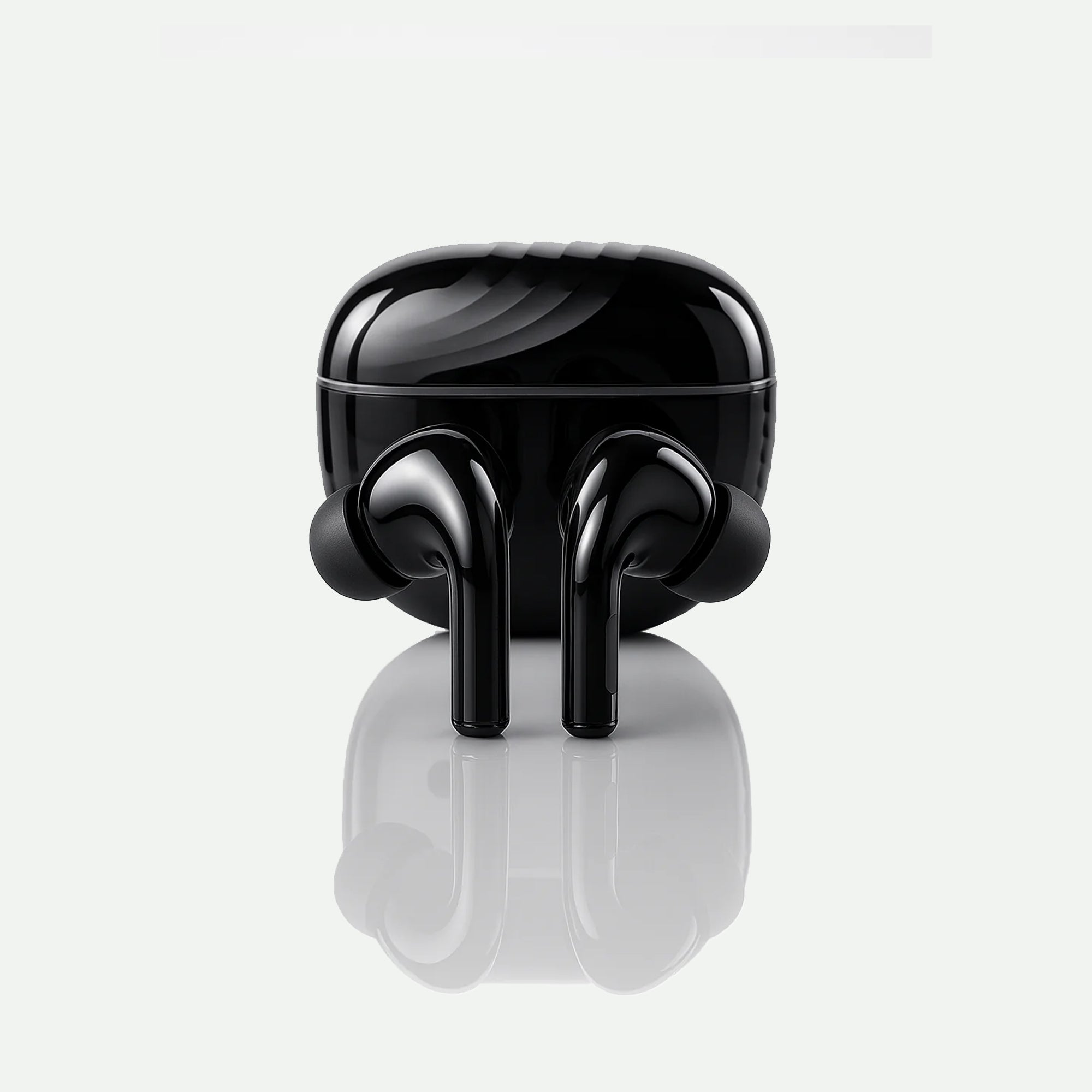 Pure Black Earbuds with Deep Bass, Quad Mic & 48H Playback