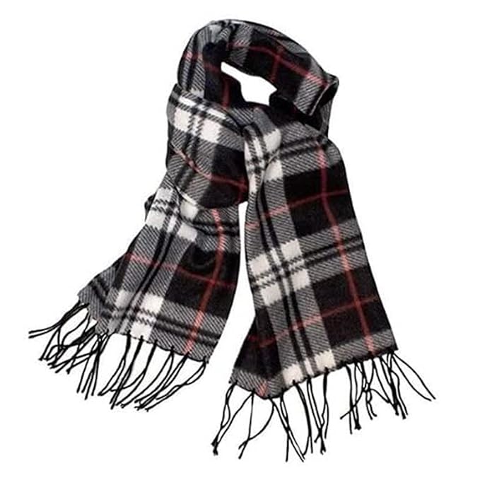 Assorted Unisex Check Brown Fleece Muffler Cum Scarf