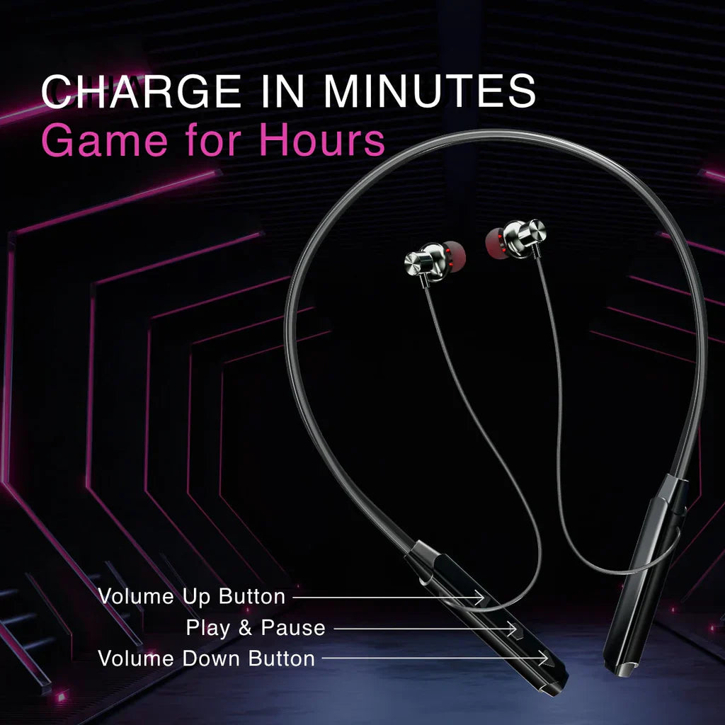 Wireless Bluetooth Neckband Earphones with Deep Bass Sound Blynk