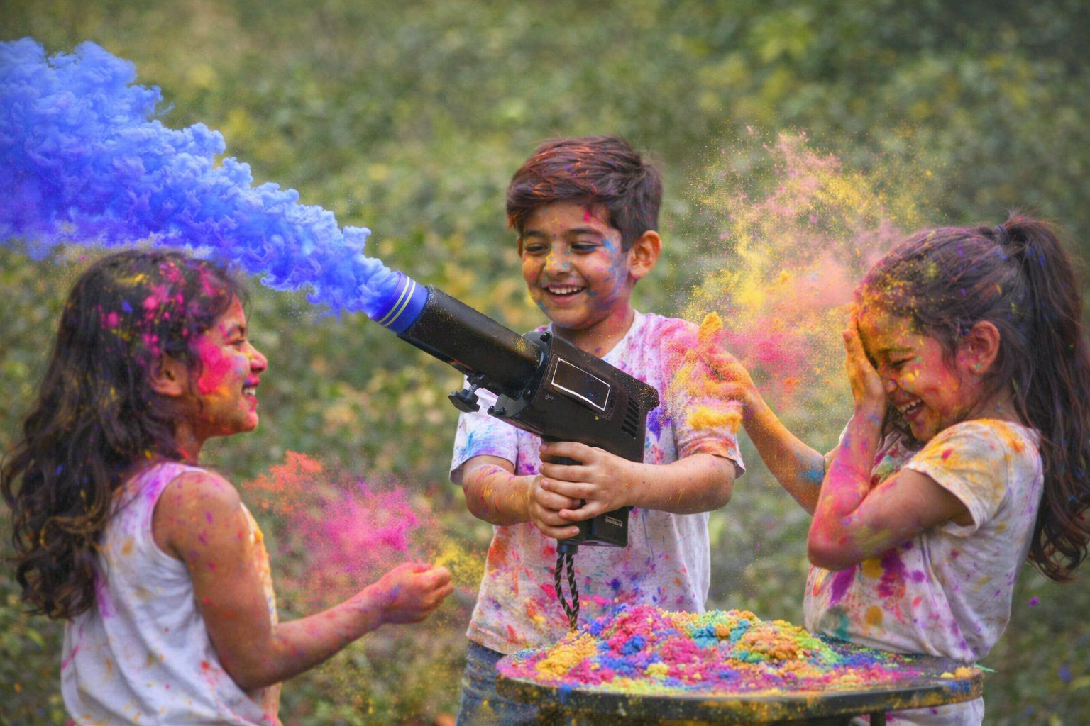 Pyro Gun With Holi Color With Free Refill