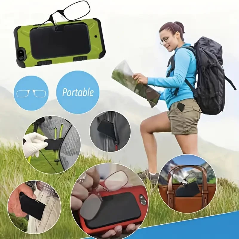 Nose Clip Reading Glasses With Phone Attachment Case