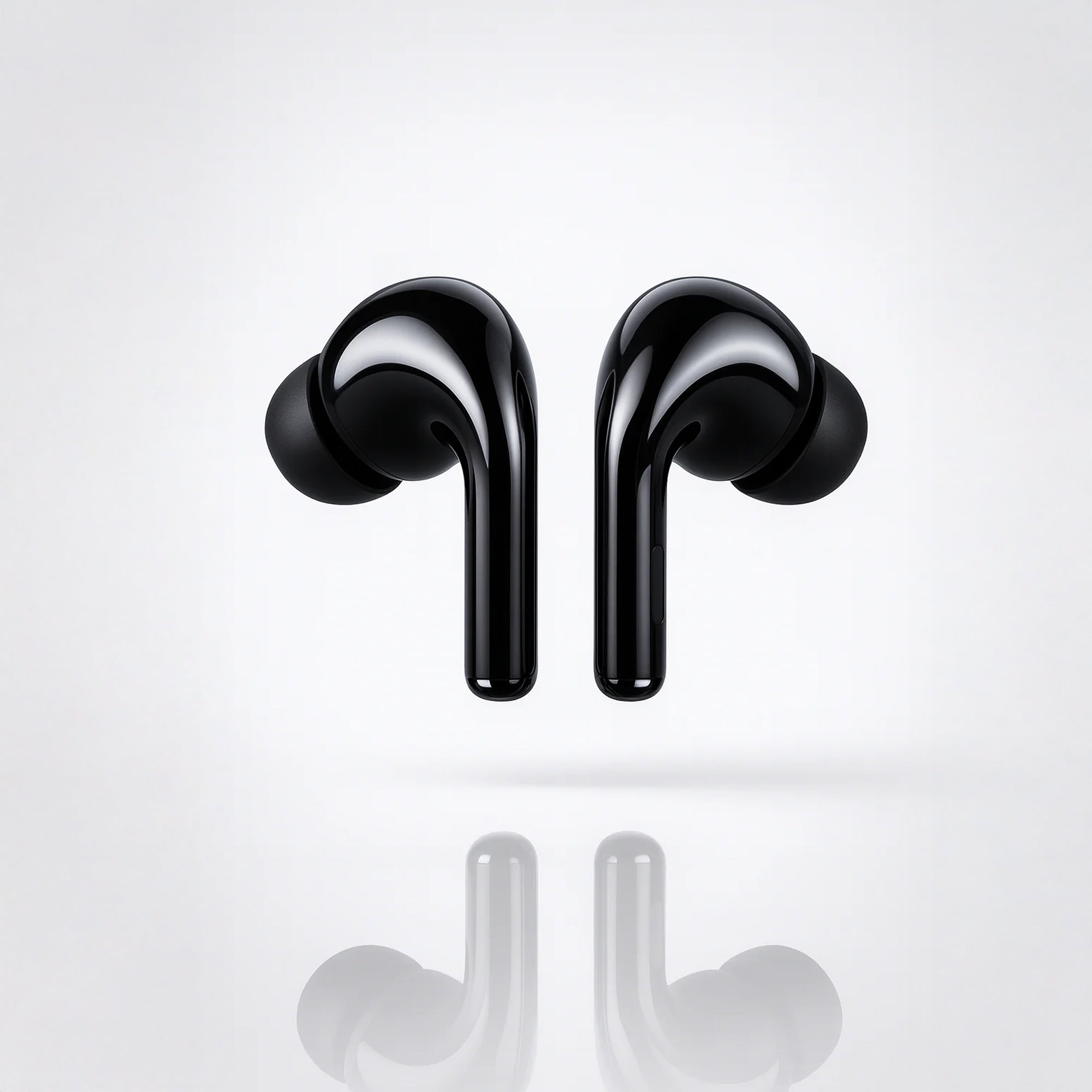 Pure Black Earbuds with Deep Bass, Quad Mic & 48H Playback