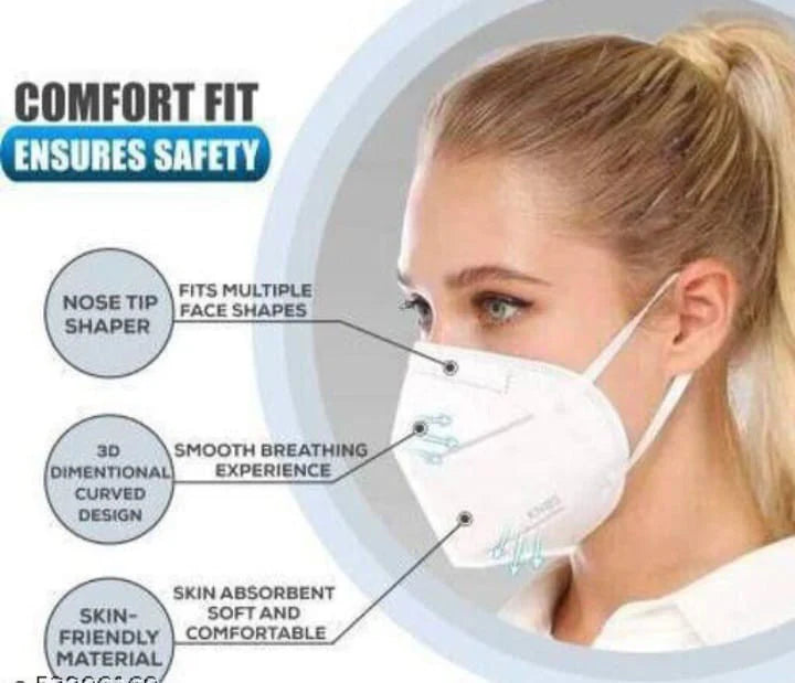 Pack of 10 N95 Masks Anti Pollution Washable Usable Layered