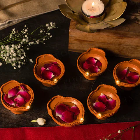 Sensor LED Reusable Water Diyas Bright Long