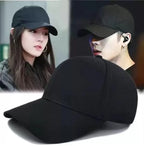 A- Adjustable Black Plain Cap Unisex Quick Drying Sun Hat For Summer Activities