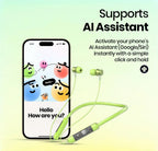 Transparent Bluetooth Neckband  | 72H Battery Life |HD Voice | Deep Bass Blynk