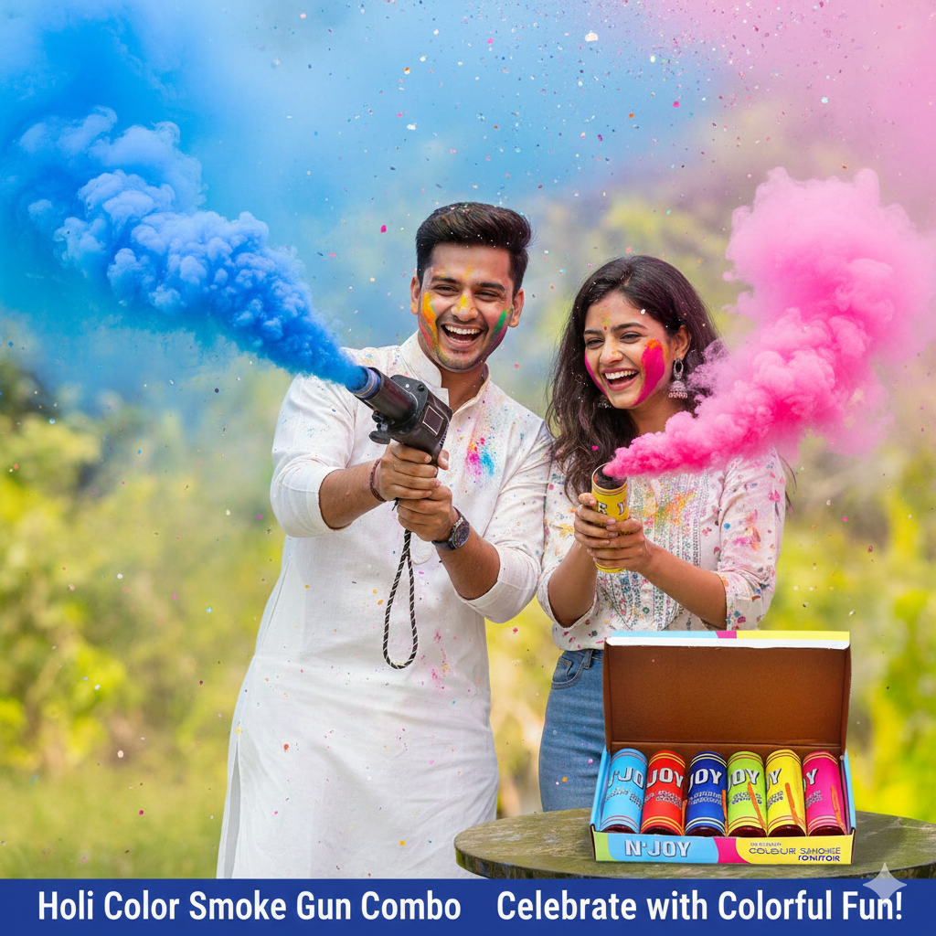 Pyro Gun With Holi Color With Free Refill