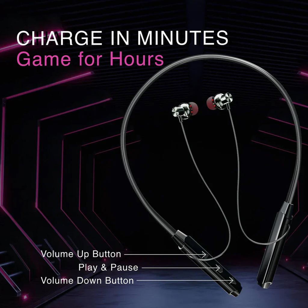 Wireless Bluetooth Neckband Earphones with Deep Bass Sound