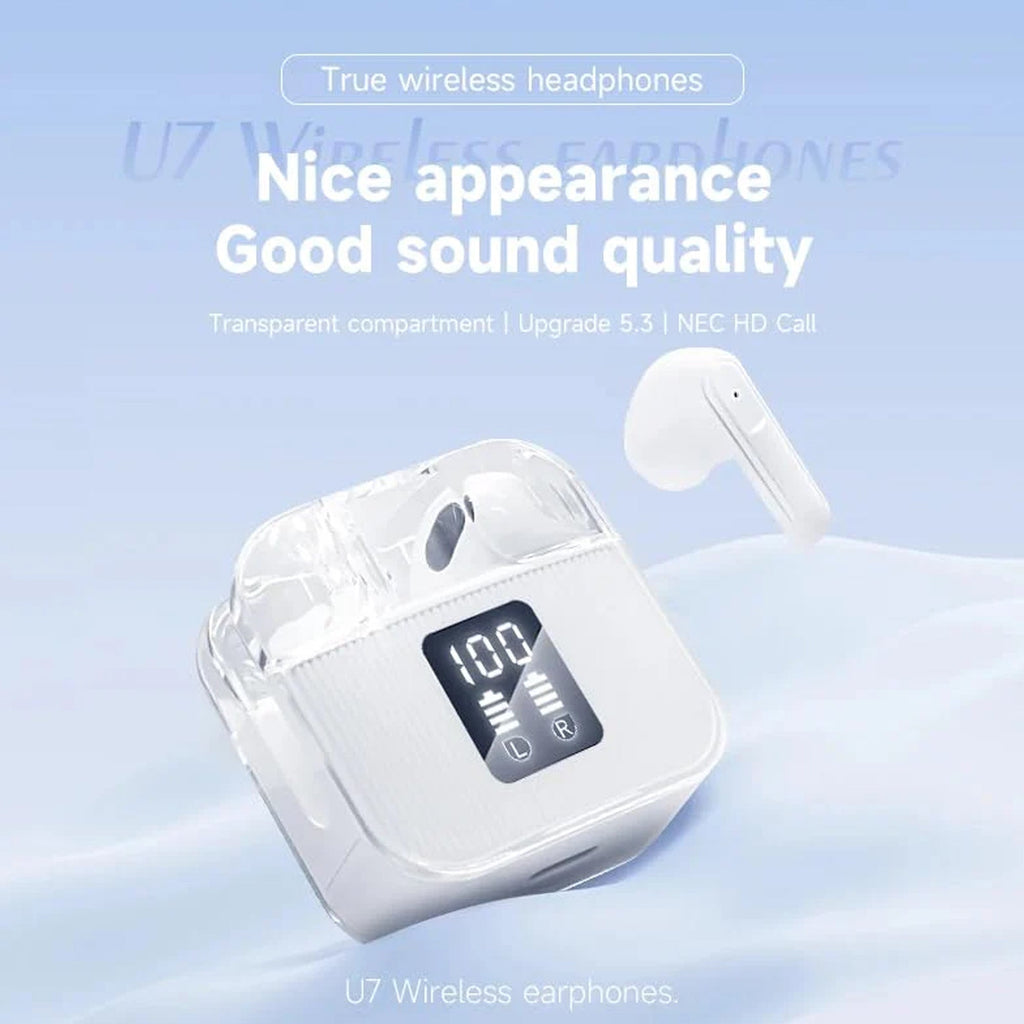 U7 Ultra Stereo Wireless Earbuds with Crystal Clear Audio Blynk