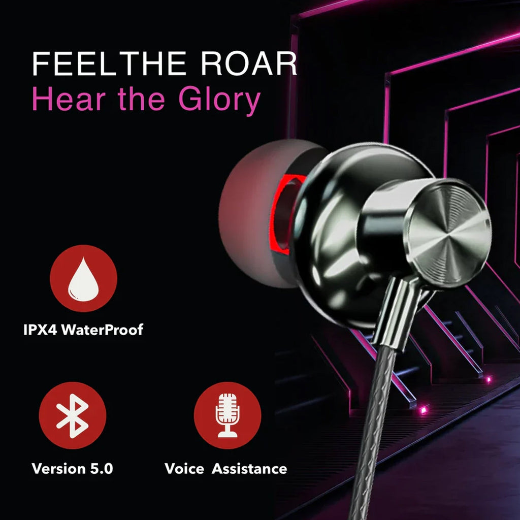 Wireless Bluetooth Neckband Earphones with Deep Bass Sound