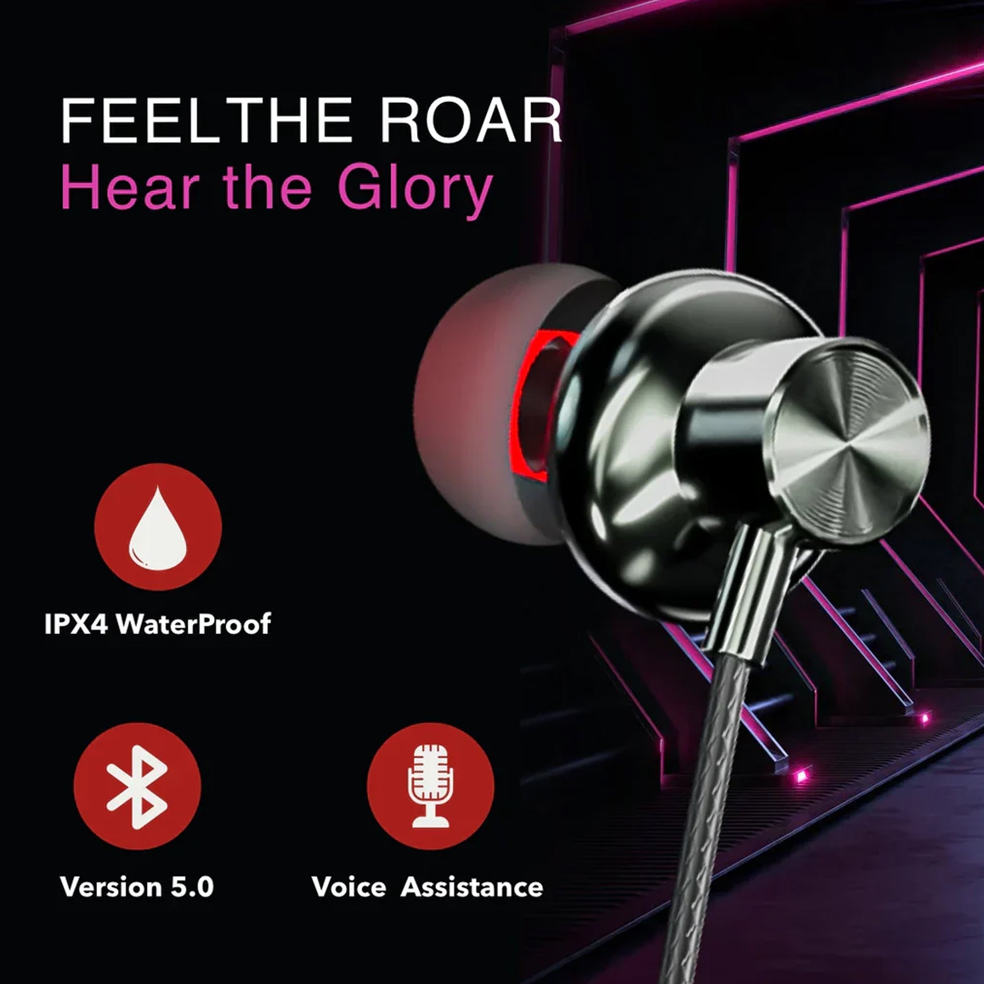 Wireless Bluetooth Neckband Earphones with Deep Bass Sound