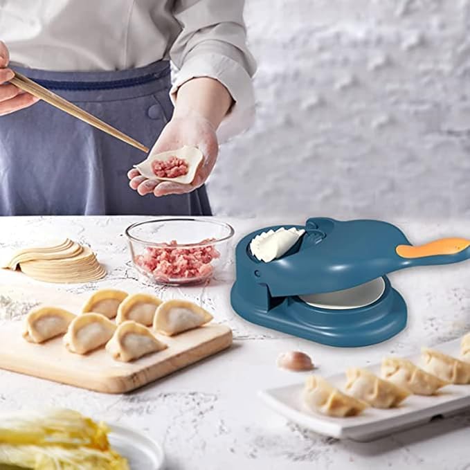 Dumpling Maker 3 in 1, Momo Maker, Gujiya Maker Machine, Momos Maker Machine, Kajjikayalu Karanji Maker- Samosa Maker - Skin Press Mould for Ghughra with Dumpling Puri Maker
