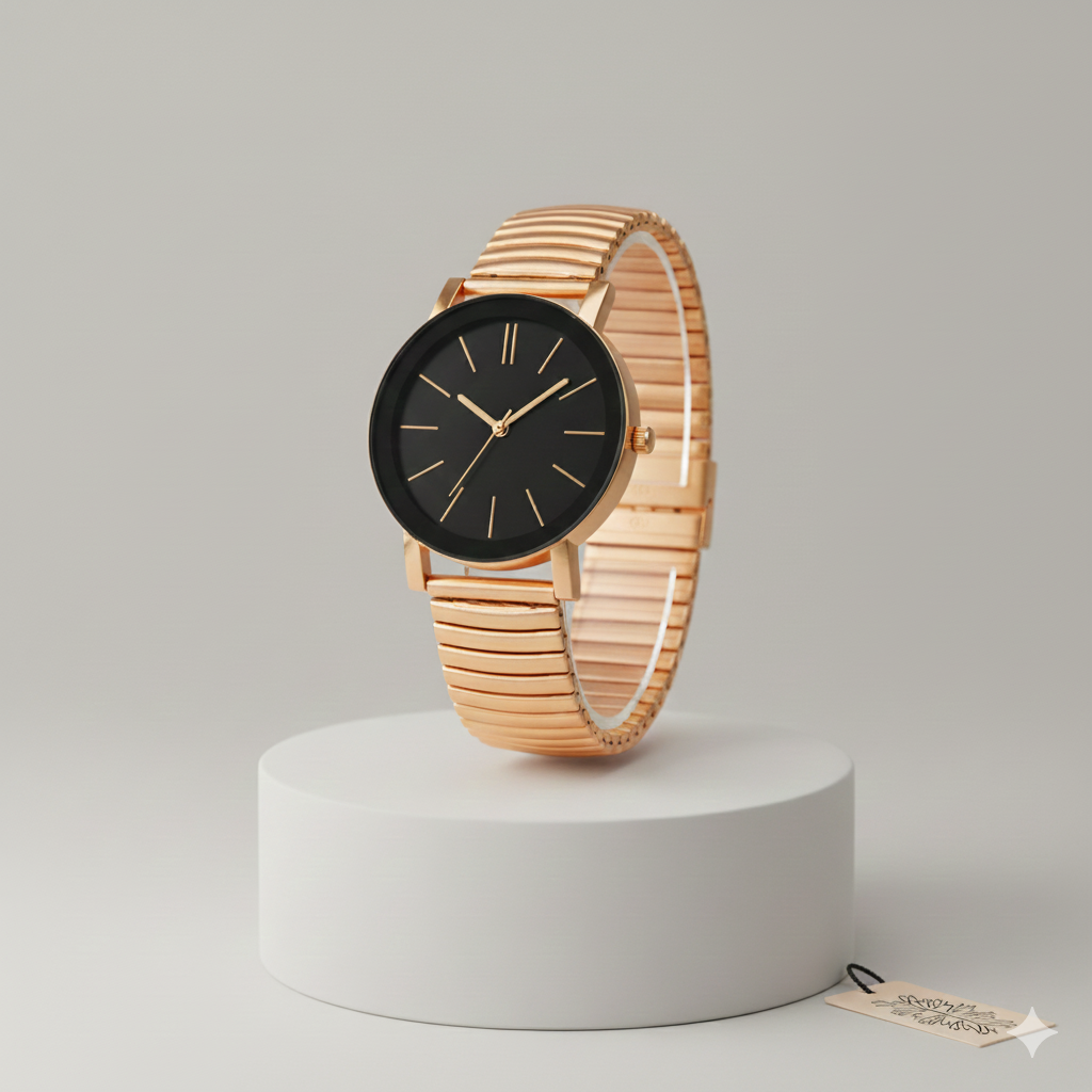 Unisex Stretchable Golden Watch