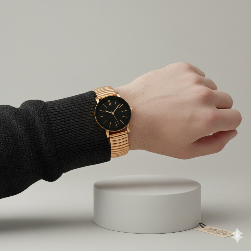 Unisex Stretchable Golden Watch