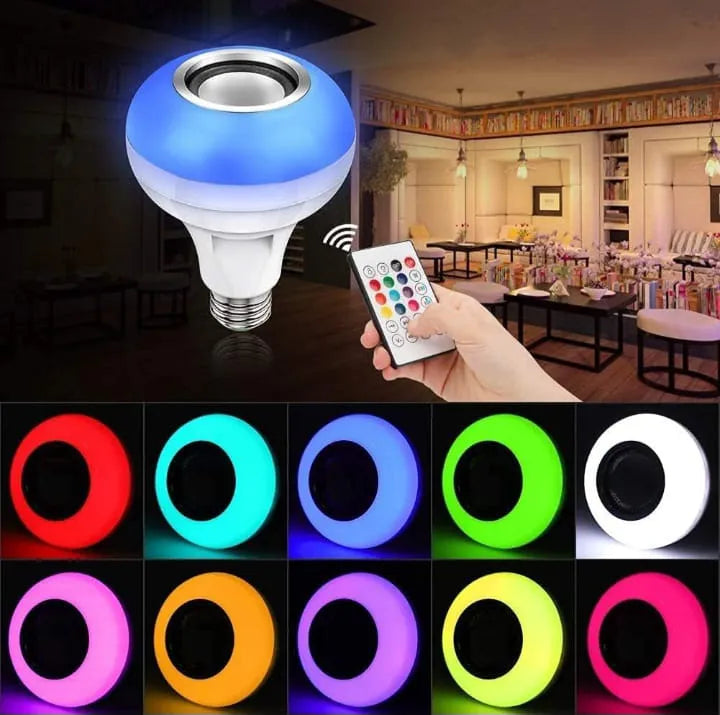 Colour Changing LED Bulb with Bluetooth Speaker & Remote