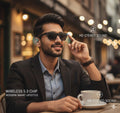Smart Bluetooth Audio Glasses - Sunglasses with Built-in Mic & Speakers, Open Ear Wireless Headphones Smart Glasses for Adults, Solar-Powered Smart Sunglasses