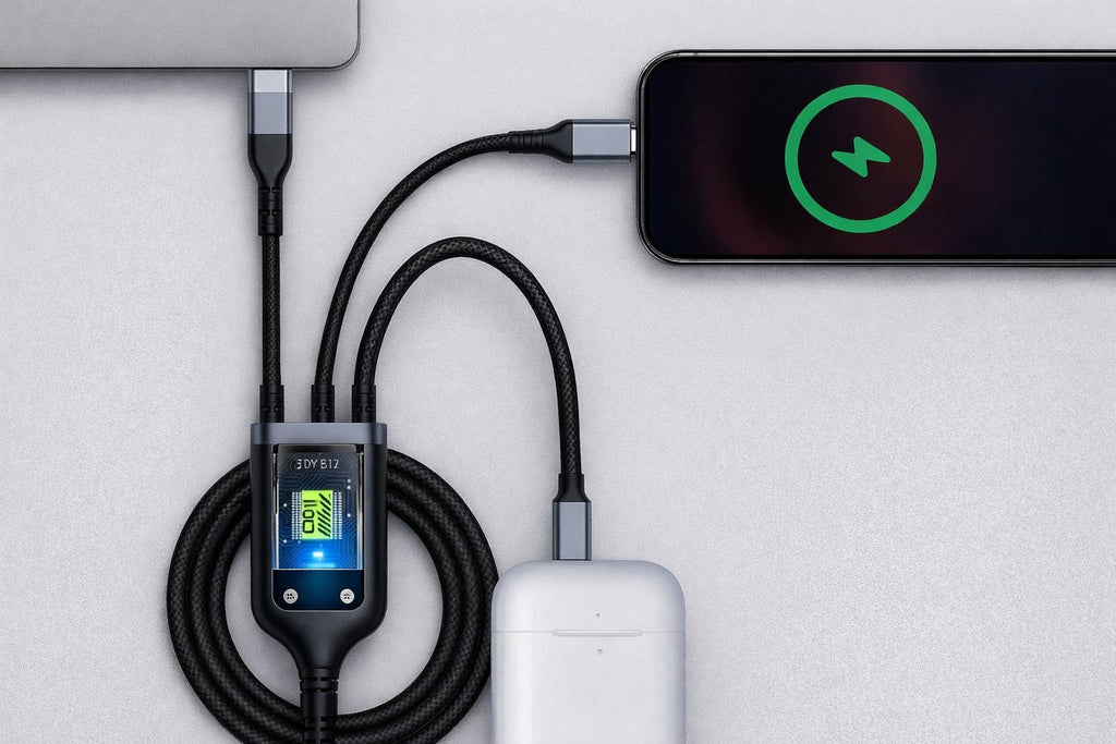 3-in-1 Fast Charging Nylon Braided Cable with 3A Output