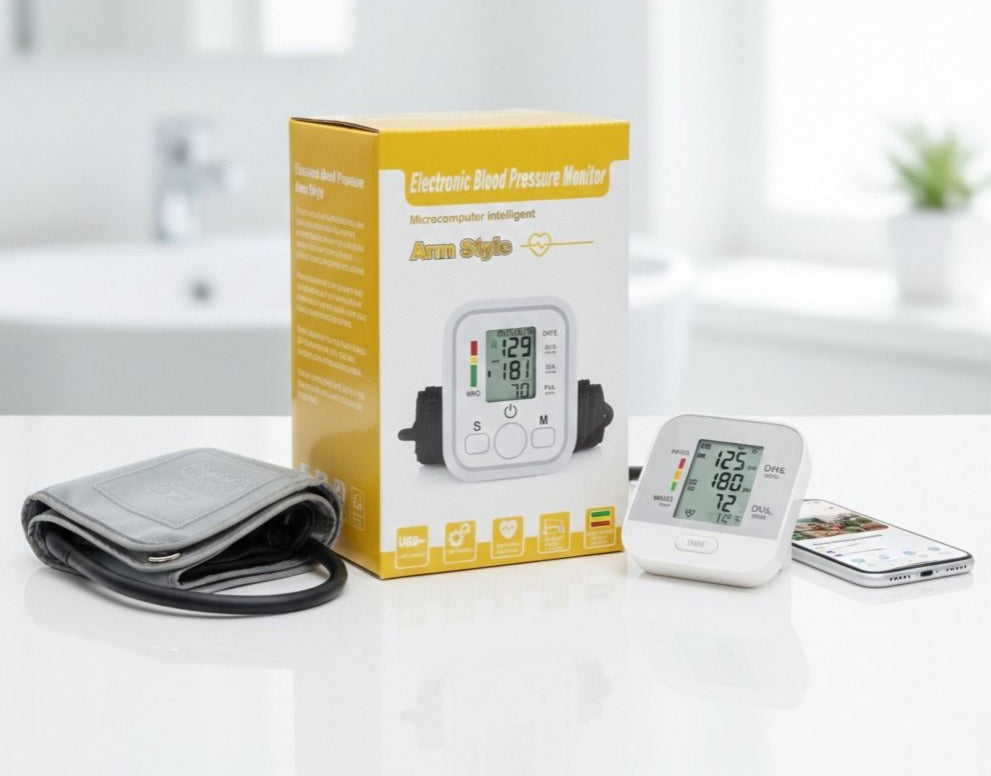 BP Machine Digital Automatic for Home Use | Blood Pressure Monitor with Voice, Large Display, Accurate Upper Arm Cuff for Adults & Elderly (DMBP03-O)