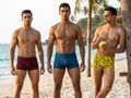 Pack of 3 Geometric Print Trunks with Elasticated Waistband-NV