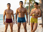 Pack of 3 Geometric Print Trunks with Elasticated Waistband-NV