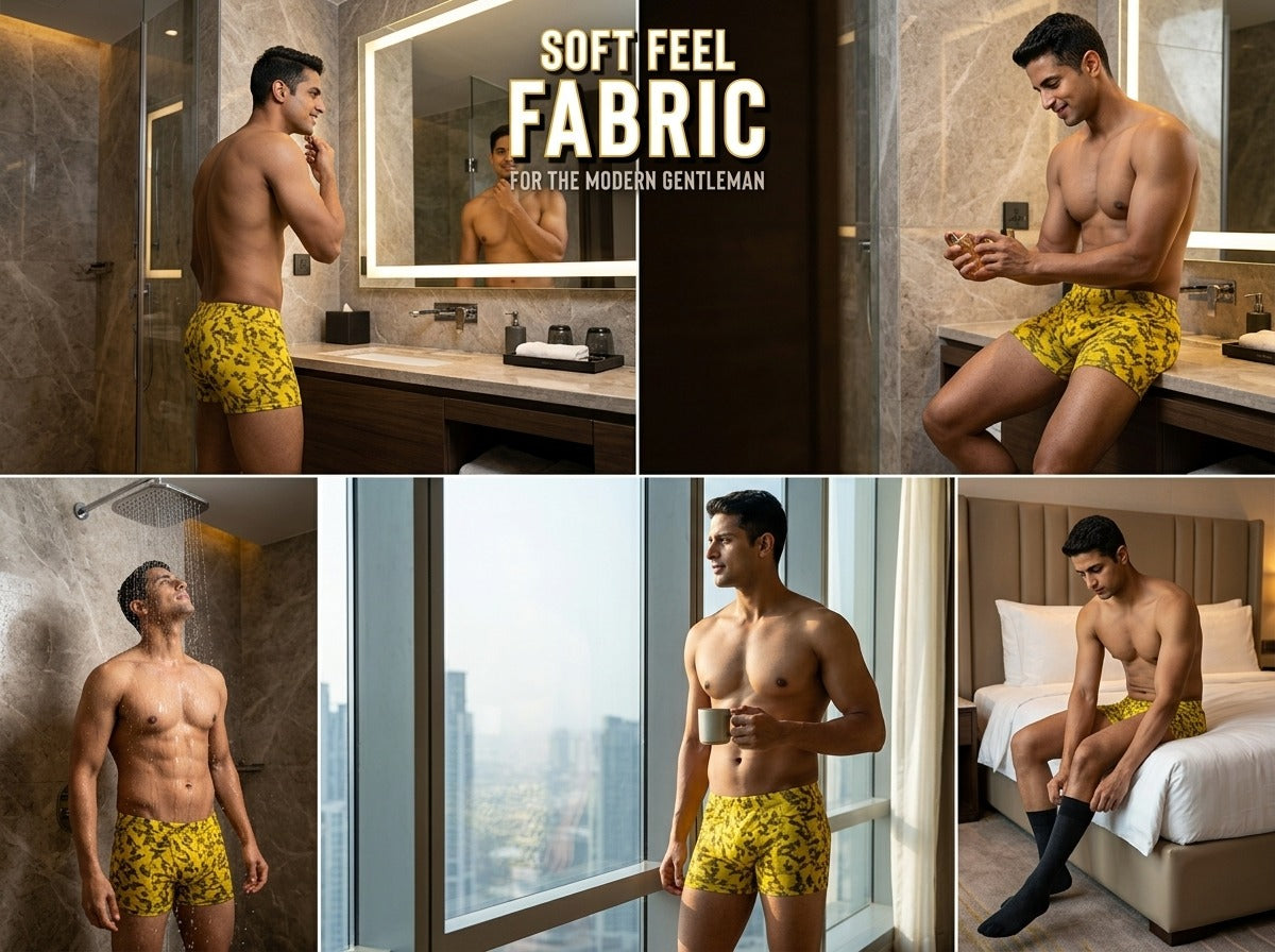 Pack of 3 Geometric Print Trunks with Elasticated Waistband-NV
