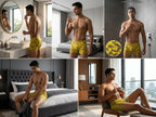 Pack of 3 Geometric Print Trunks with Elasticated Waistband-NV