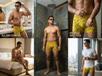 Pack of 3 Geometric Print Trunks with Elasticated Waistband-NV