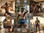 Pack of 3 Geometric Print Trunks with Elasticated Waistband-NV