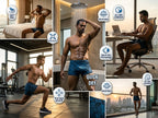 Pack of 3 Geometric Print Trunks with Elasticated Waistband-NV