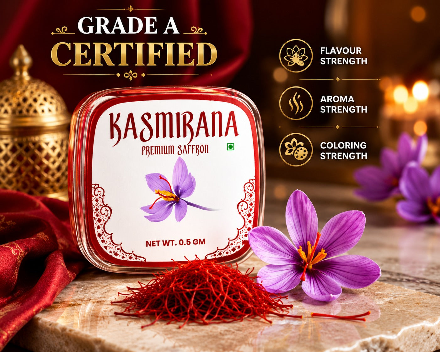 Buy1 Get1 Pure Kashmiri Saffron (Kesar)(0.5 gm each)-NV