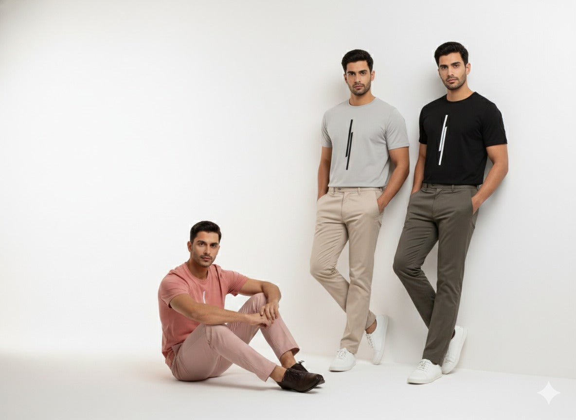 Men's Round Neck Graphic Printed T-Shirts Combo Pack of 3