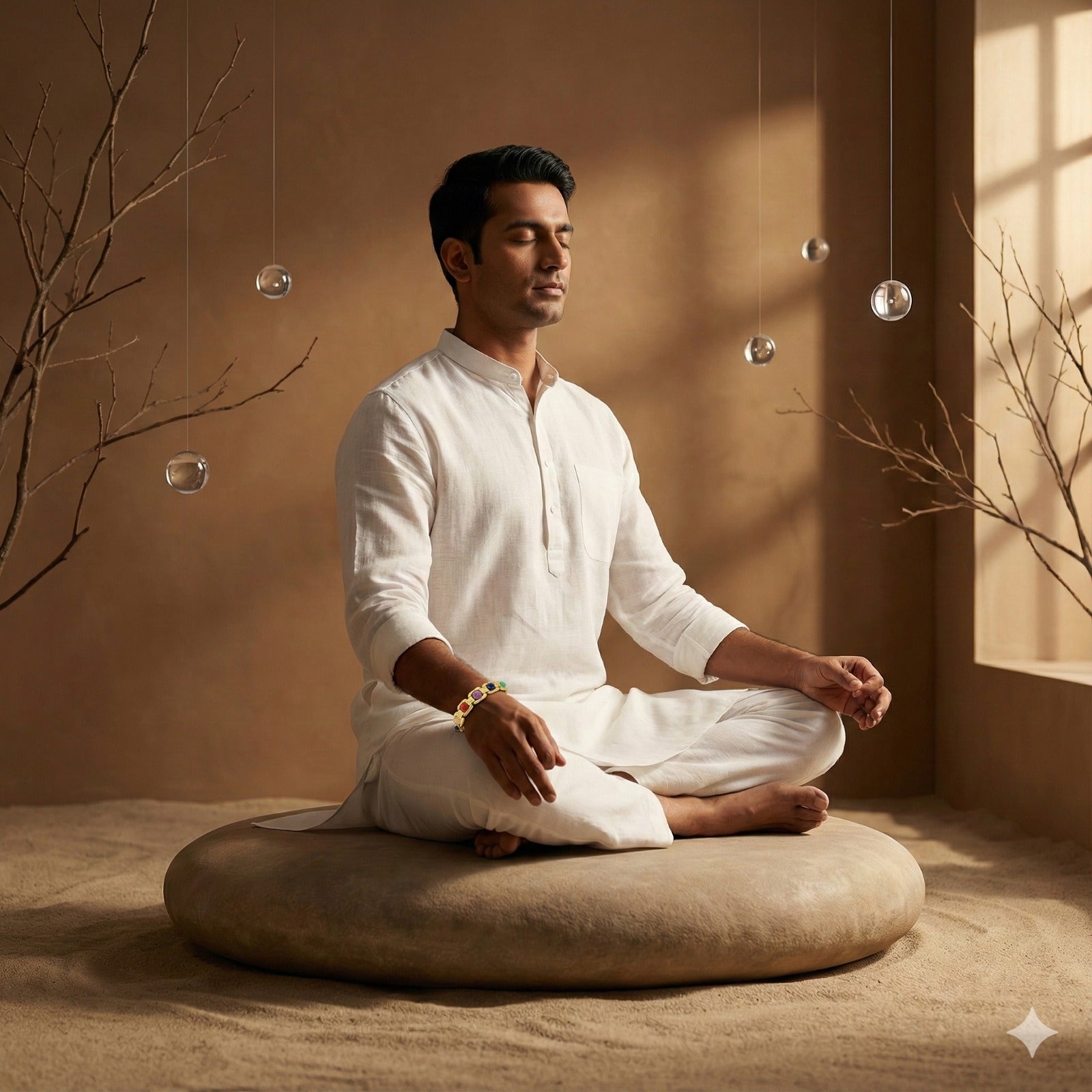 7 Chakra Natural Rudraksha Healing & Energy Balance Bracelet