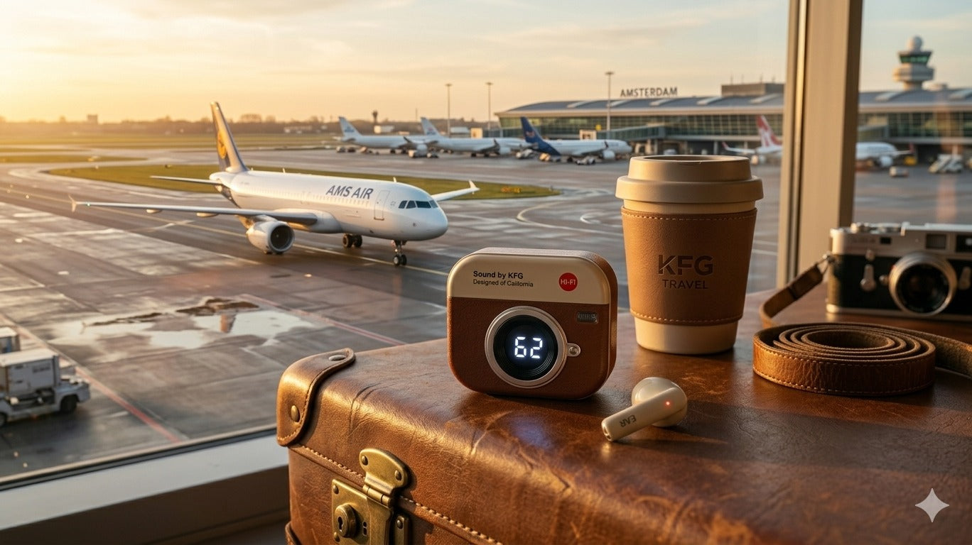 Retro Camera Design Portable Hi-Fi Bluetooth Speaker with TWS Wireless Earbuds (Brown) Blynk