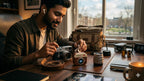 Retro Camera Design Portable Hi-Fi Bluetooth Speaker with TWS Wireless Earbuds (Brown) Blynk