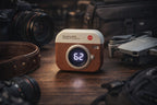 Retro Camera Design Portable Hi-Fi Bluetooth Speaker with TWS Wireless Earbuds (Brown) Blynk