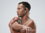 Athlete wearing CTRL8 VV4 Air Bone Conduction Neckband for hands-free music during a workout
