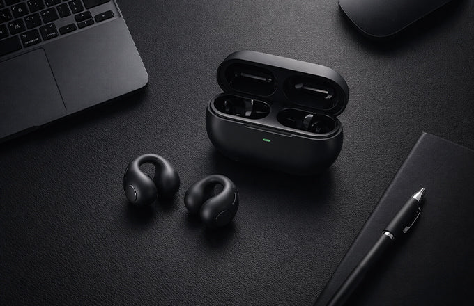 T75 Open-Ear Clip-On Bluetooth Earbuds with Secure Fit Design Blynk