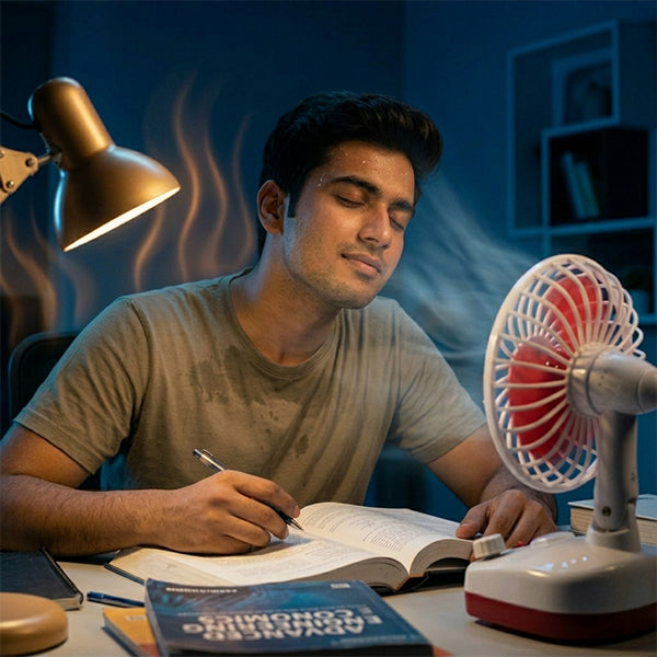 Portable Fan LED Light USB Rechargeable Folding