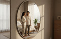 Crystal View Oval Decorative Wall Mirror with Modern Finish