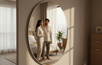 Crystal View Oval Decorative Wall Mirror with Modern Finish