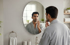 Crystal View Oval Decorative Wall Mirror with Modern Finish