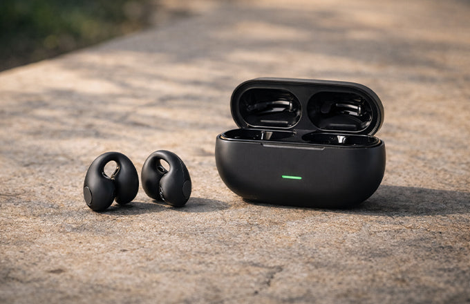 T75 Open-Ear Clip-On Bluetooth Earbuds with Secure Fit Design Blynk